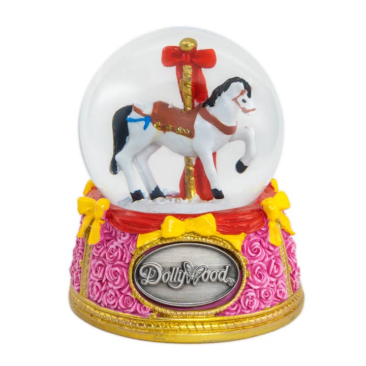 Carousel, Pink 65mm Snow Globe {Customization Required} for wholesale by Animals Forever, Inc