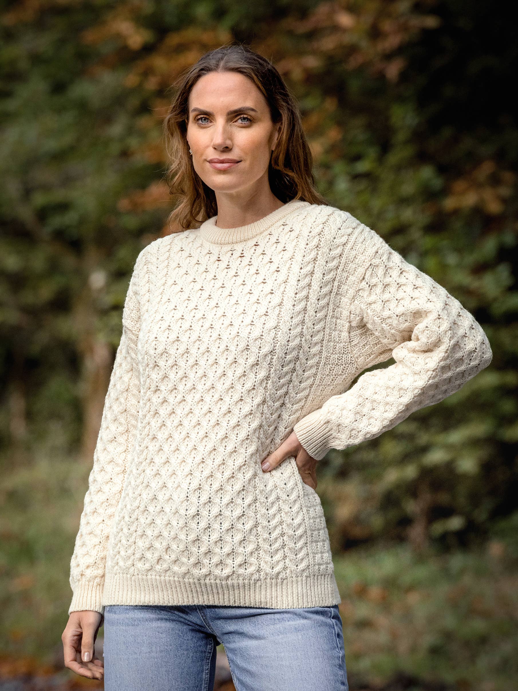 Aran Crafts – Engroshandel Pullover - Herre – Merino uld rundhalset sweater C19497