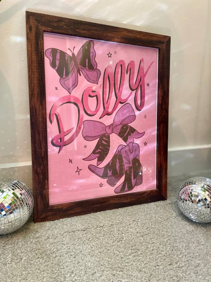 In A Dolly State of Mind Art Print, country music poster for wholesale by Hippie Lou Studio