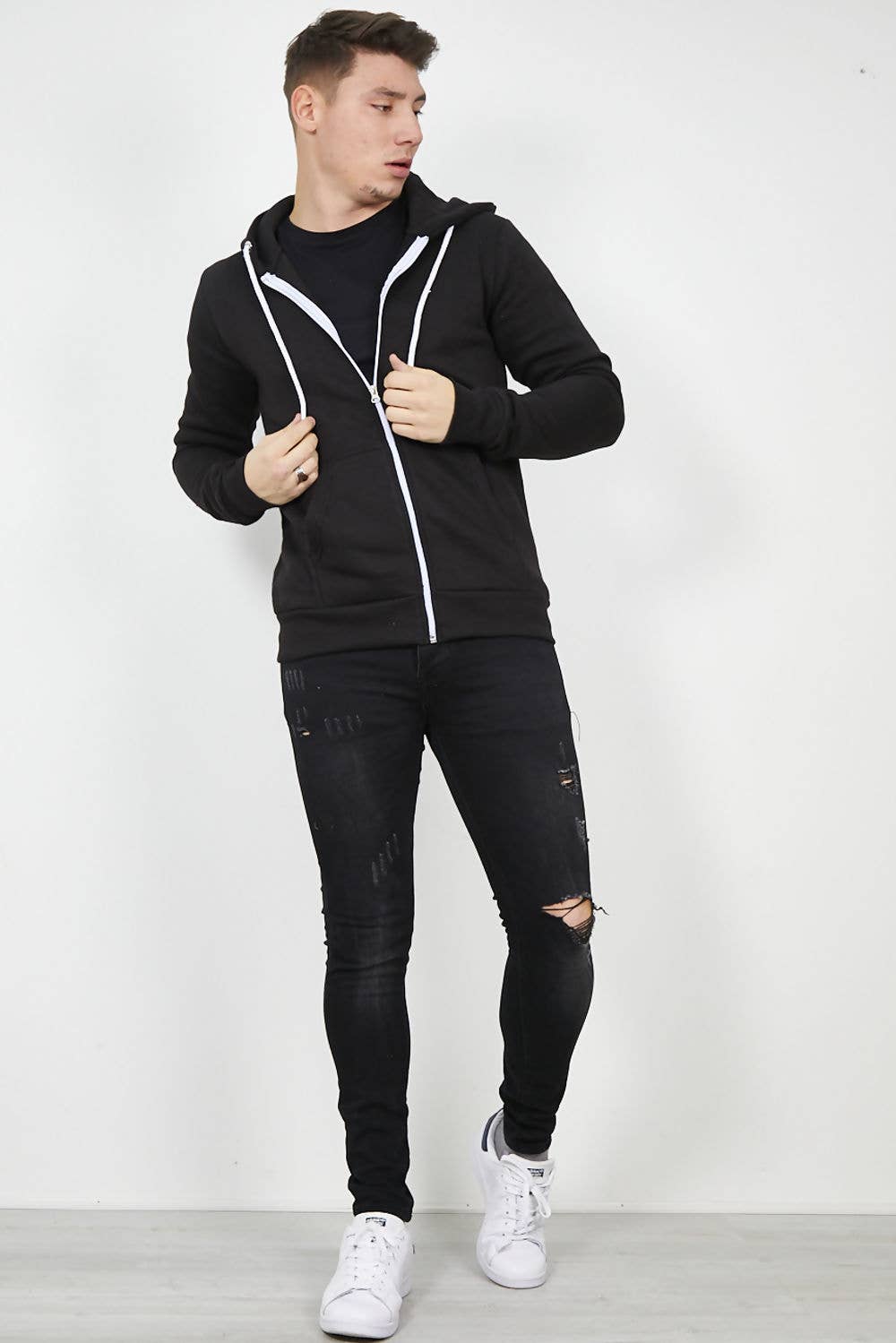 justyouroutfit – wholesale Hoodie – Men's – PLAIN AMERICAN FLEECE ZIP UP HOODY JACKET1