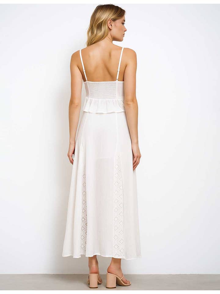 Ladies White Back Smocking Cami Top & Skirt Set SKST5KC1901 for wholesale on Faire18