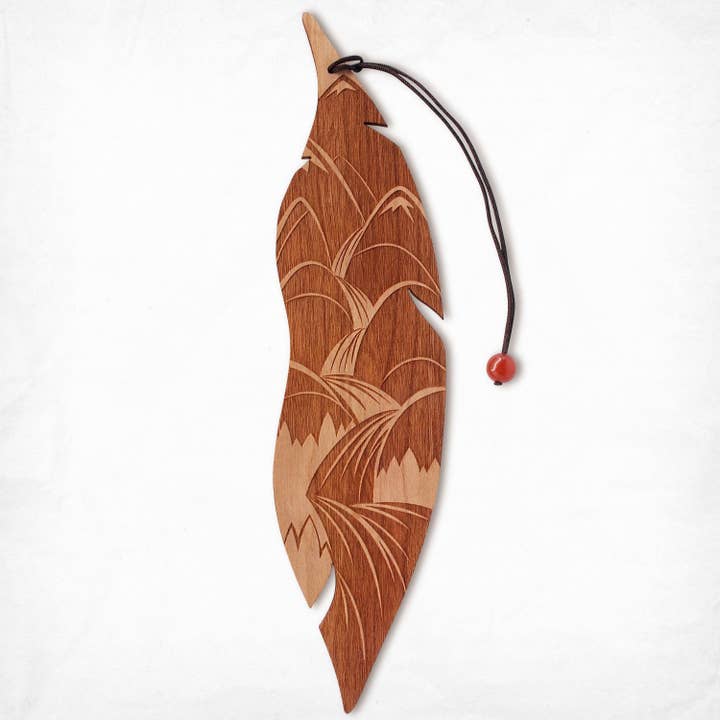 Holz-Lesezeichen, Berge und Wasserfall für den Großhandel von Minatur.art