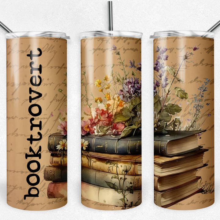 Booktrovert - Böcker - Vintage 20oz Mager Tumbler för wholesale av Dogwood Graphics & Design