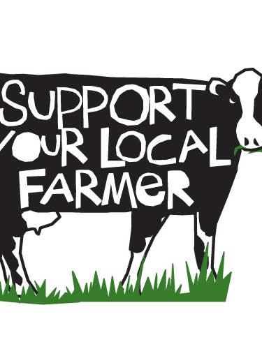 Adesivo per paraurti con mucca contadina locale per la vendita all'ingrosso da parte di Glad Dog Cards