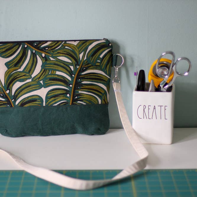 Monstera - Borsa a tracolla in tela cerata per la vendita all'ingrosso da parte di Two Bridges Handmade