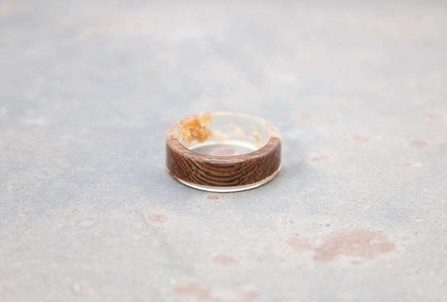 Hipster Row - Wholesale Band/Stacked Ring - Glass Wood Ring2