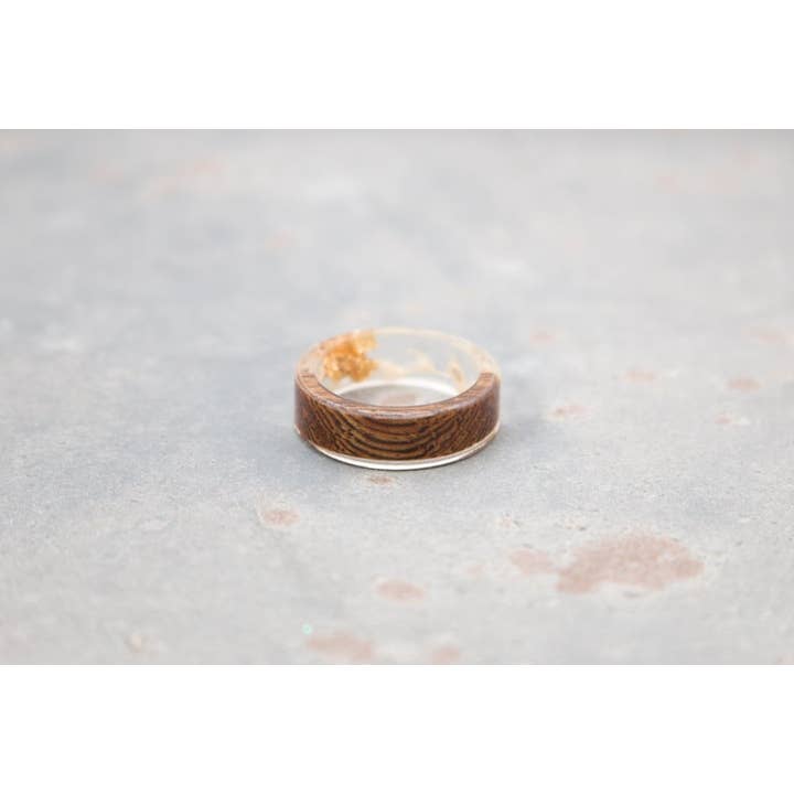 Hipster Row - Wholesale Band/Stacked Ring - Glass Wood Ring2