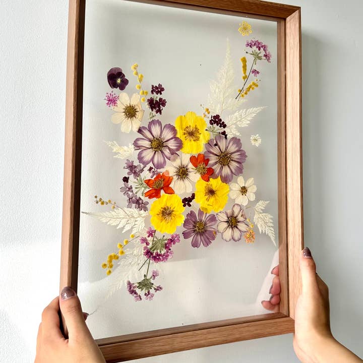 Wildflower Breeze - Large Pre-made Pressed Flower Wall Art for wholesale by PlantBox