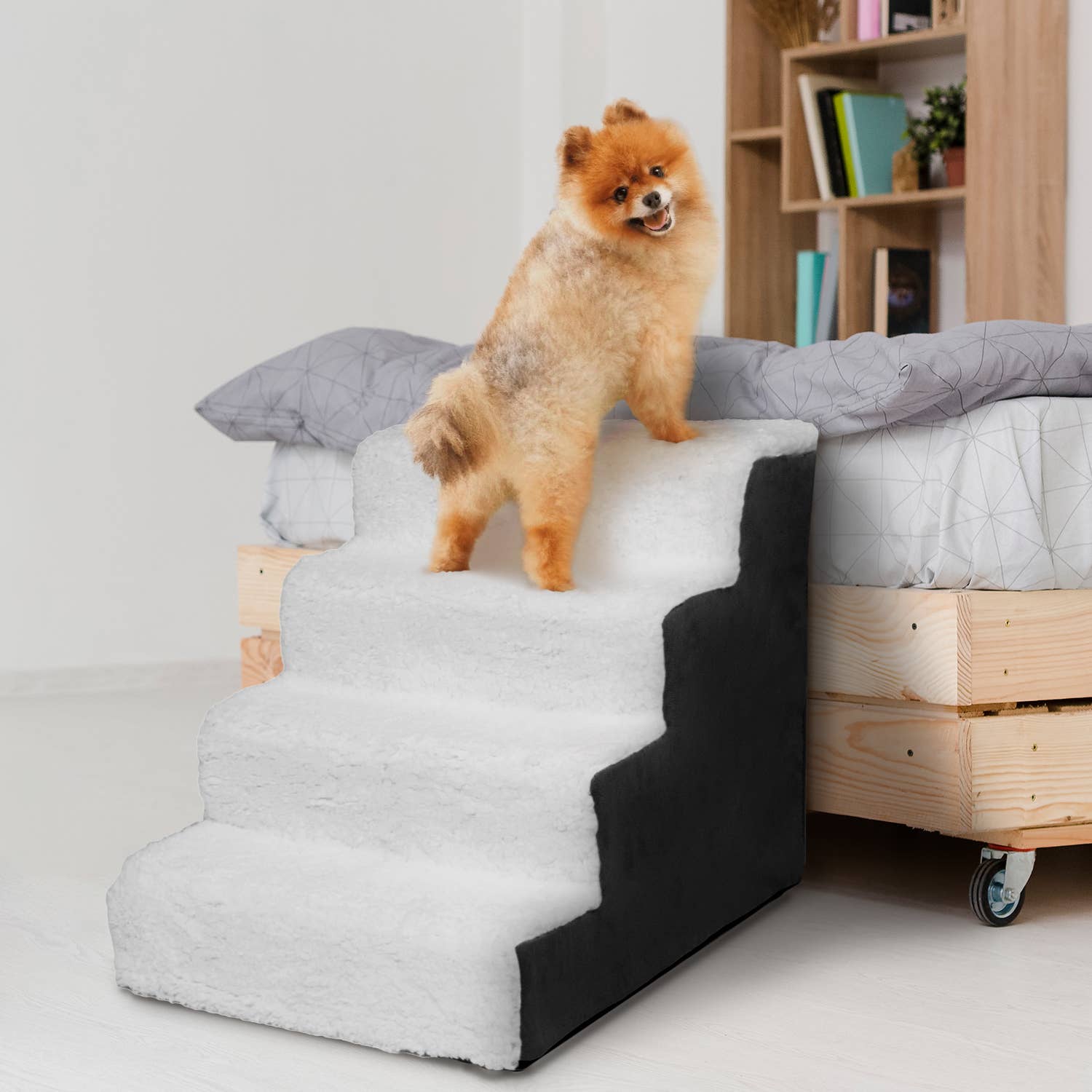 Precious Tails - Wholesale Pet Steps & Ramps - Cat/Dog - Home Base  4-Step Dog Stairs, Pet Steps for Couch and Bed15