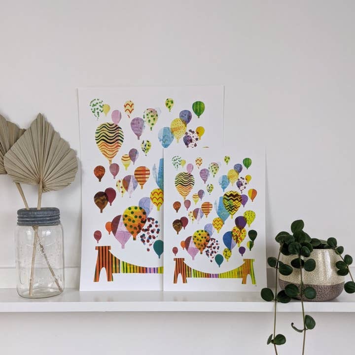 Slow Sunday - Wholesale Art Print - ‘Colourful Bristol Balloons’ Clifton Suspension Bridge Fine2