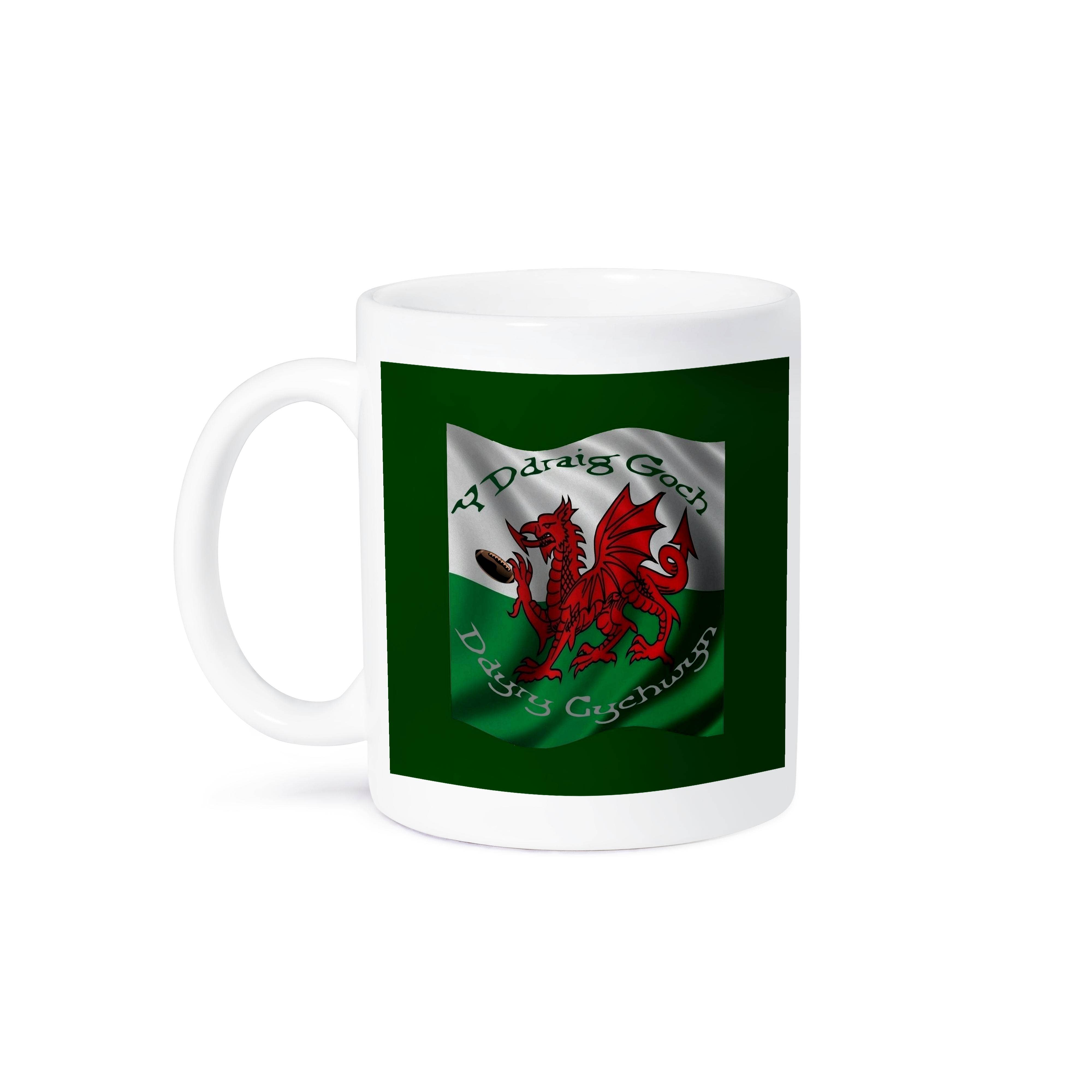 3dRose - Vendita all'ingrosso Tazza - 3dRose, Y Ddraig Goch Ddyry Cychwyn Rugby Gallese e Bandiera, Tazza8
