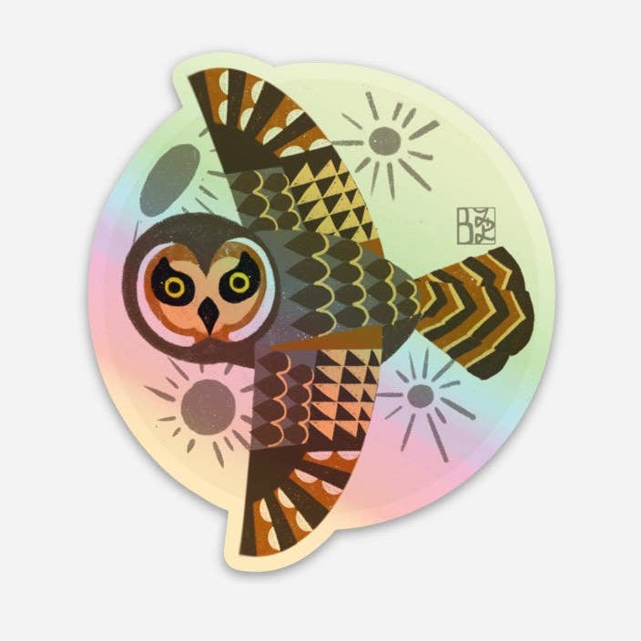 B. Miyo Art - Wholesale Sticker - Pueo & Mahina Holographic Stickers
