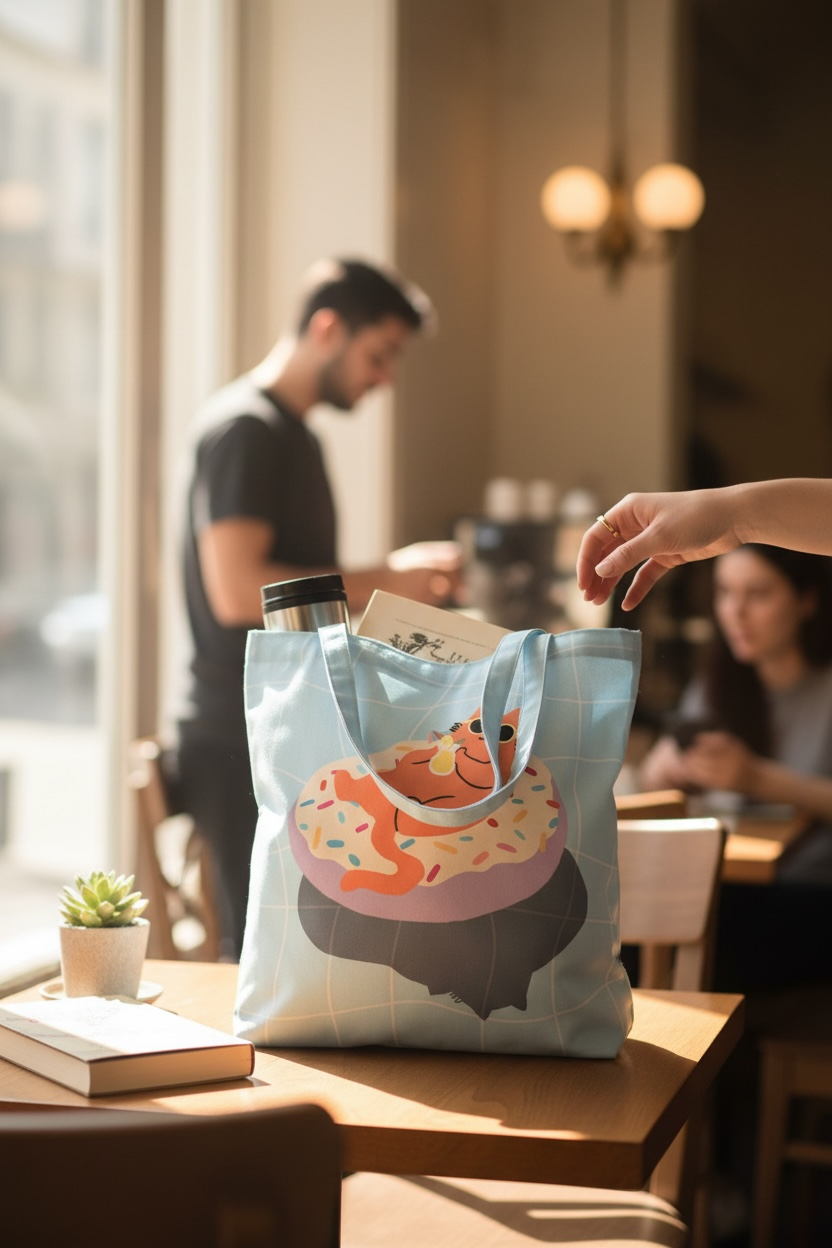 Angela Wan Art - Wholesale Tote Bag - Women's - Just Donut Care Tote Bag – Hawaii-Inspired Art Tote for Beach & Everyday Use2