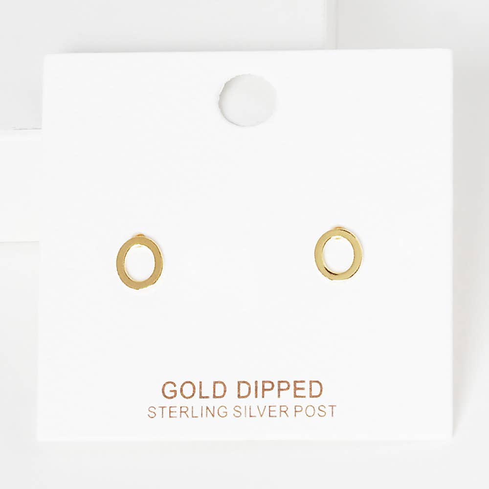 Sensibling Corp. - Wholesale Stud/Post Earrings - Gold Dipped Metal Initial Monogram Stud Earrings29