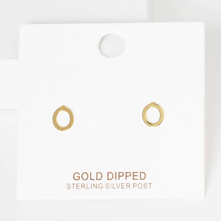 Sensibling Corp. - Wholesale Stud/Post Earrings - Gold Dipped Metal Initial Monogram Stud Earrings29