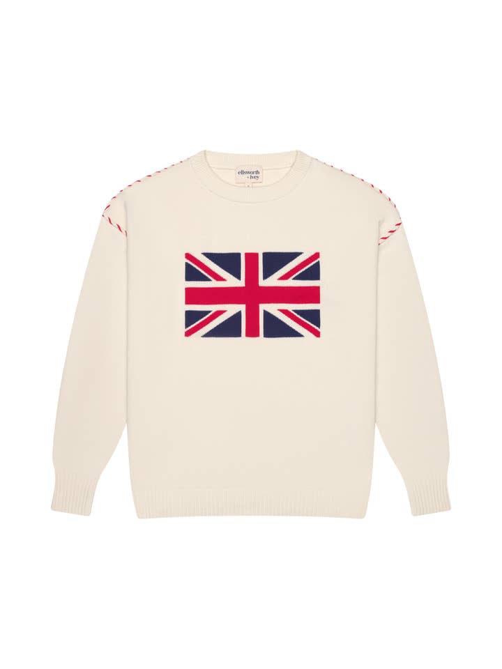 Riley Crewneck Sweater - Union Jack Flag for wholesale by Ellsworth+Ivey