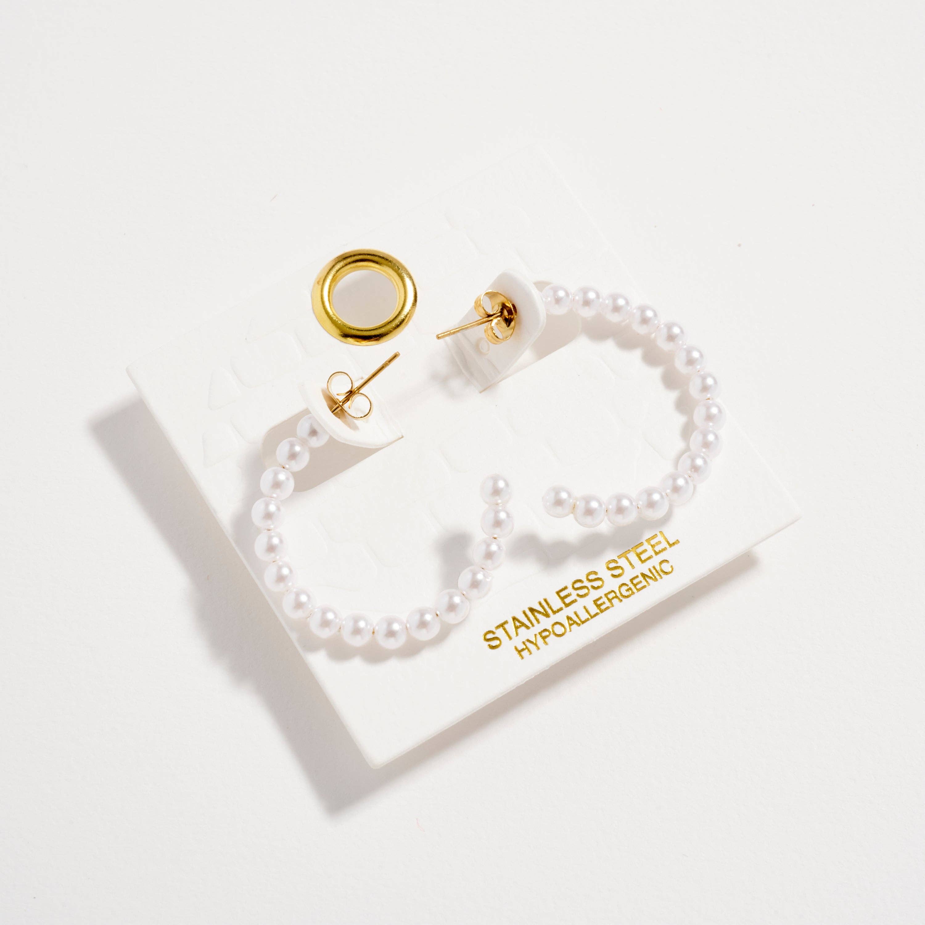 Frem - Wholesale Hoop Earrings - Stainless Steel Pearl Hoop Earrings – Hypoallergenic & Tarnish Free8