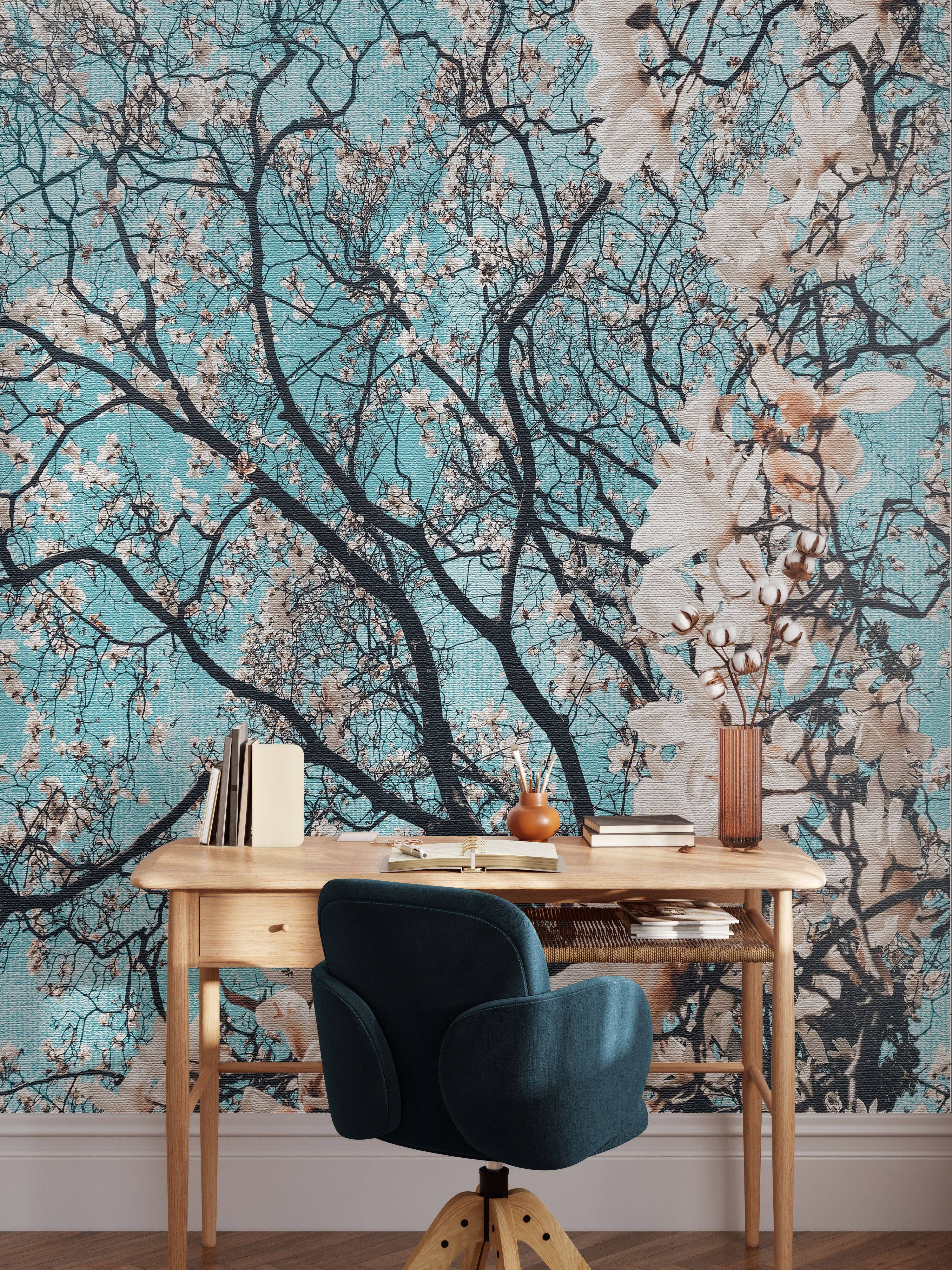 Wallpapers4Beginners – Engroshandel Tapetrulle – Mandelblomst Blomstret Tapet0