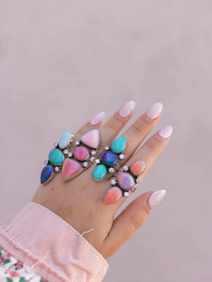 One Of A Kind Aurora Crawler Rings for wholesale by Krush Kandy