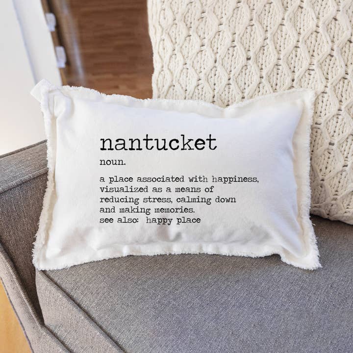 Personalized Your Happy Place Definition Lumbar Pillow for wholesale by Rustic Marlin