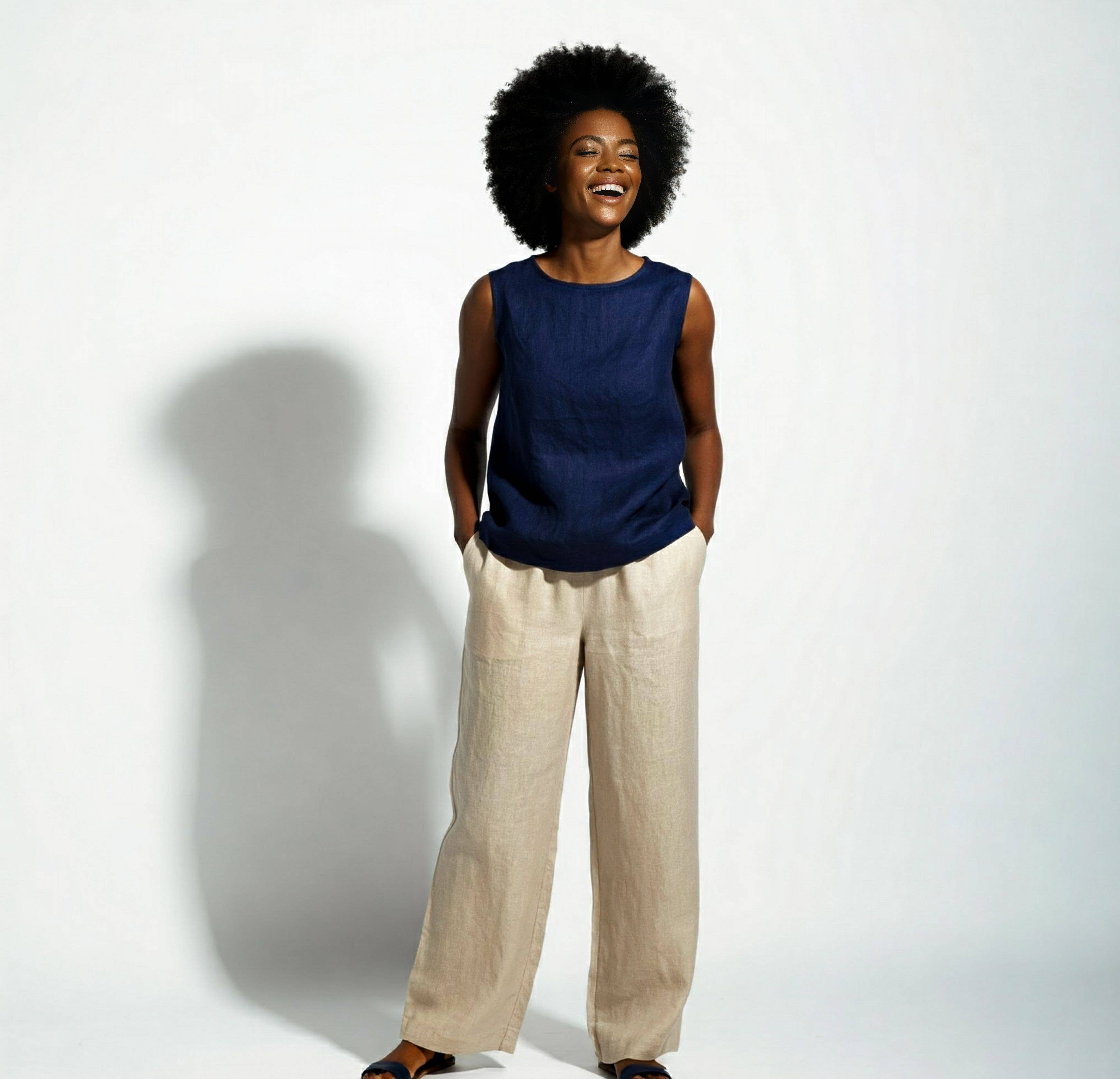 Adore By Michelle Mura Sleepwear & Bridal - Wholesale Pants – Women's - Behold Beige Linen Pants Linen & Cotton blend3