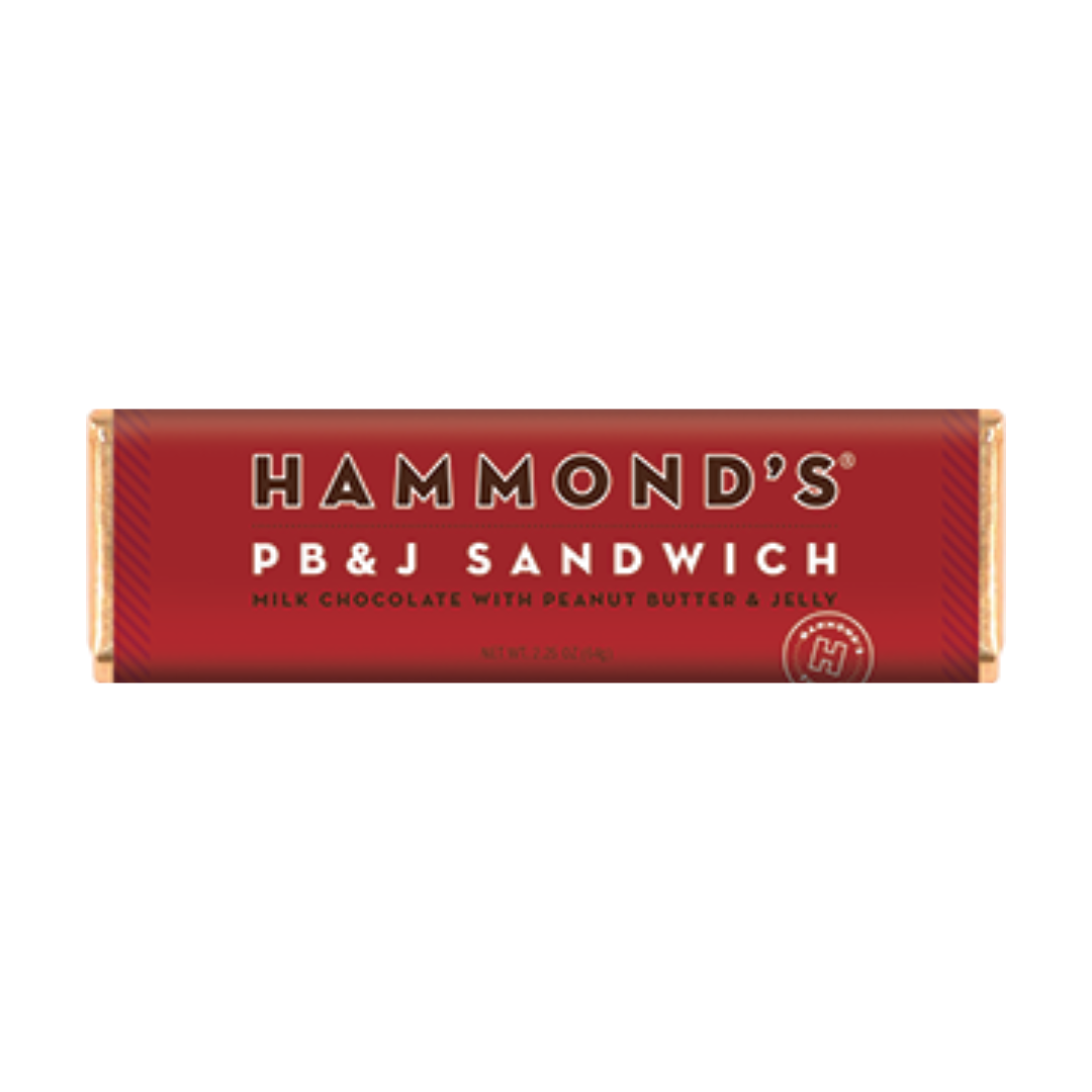 Hammond's Candies - Wholesale Snack Bar - Candy Bar - Milk Chocolate - PB & J Sandwich - 2.25 oz0