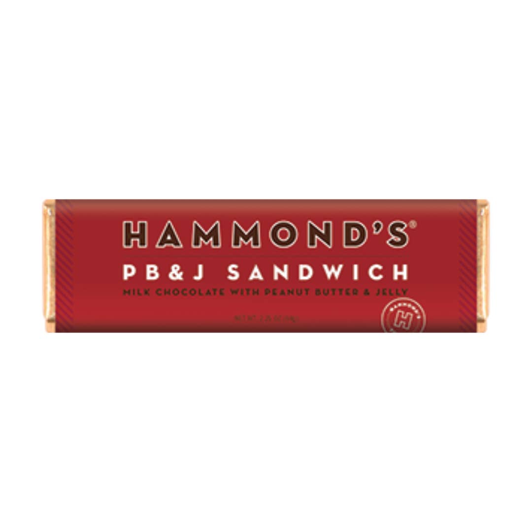 Hammond's Candies - Wholesale Snack Bar - Candy Bar - Milk Chocolate - PB & J Sandwich - 2.25 oz