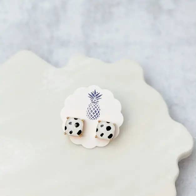 Prep Obsessed Wholesale - Wholesale Stud/Post Earrings - Dalmatian Spotted Stud Earrings
