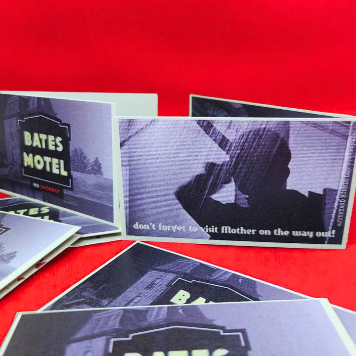 Norman Bates Business Card Magnetic Bookmark for wholesale by Junkyard Bunnie LLC