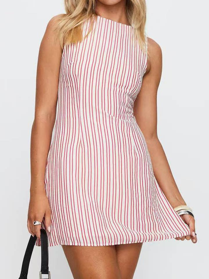 Mccolin - Wholesale Dress - Women's - Striped Sleeveless Casual Dress5