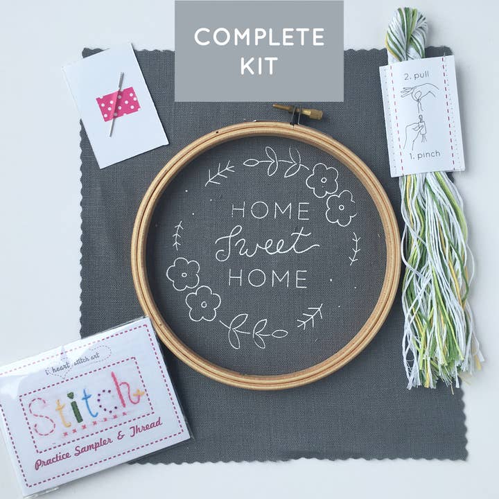 I Heart Stitch Art – wholesale Embroidery/cross-stitch supplies – Home Sweet Home Embroidery Kit3