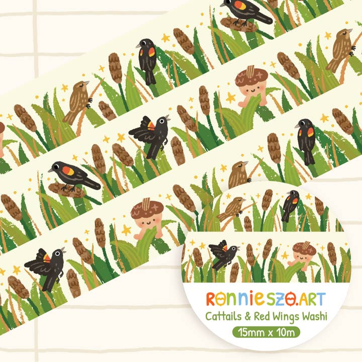 Red Wing Black Birds Washi Tape for wholesale by RonnieSzo Art