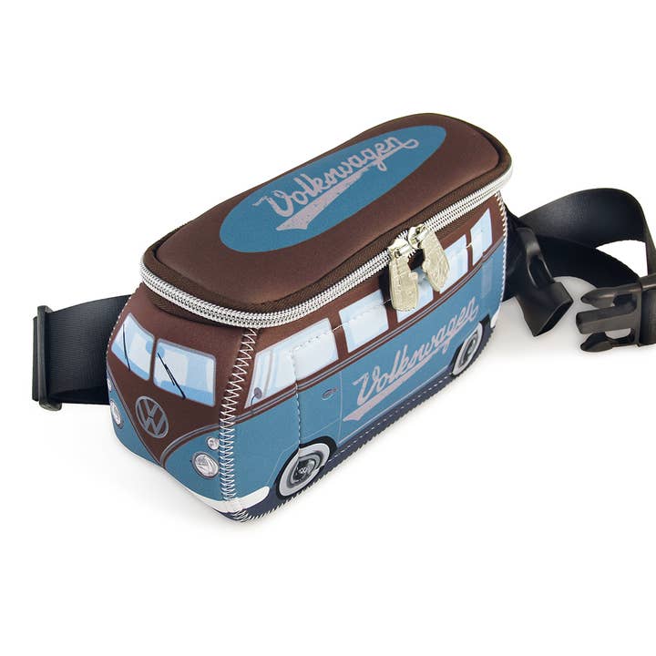 VW T1 Bus Travel Festival Everyday Hip Bum Bag - Petrol/BN for wholesale by VW Collection by BRISA