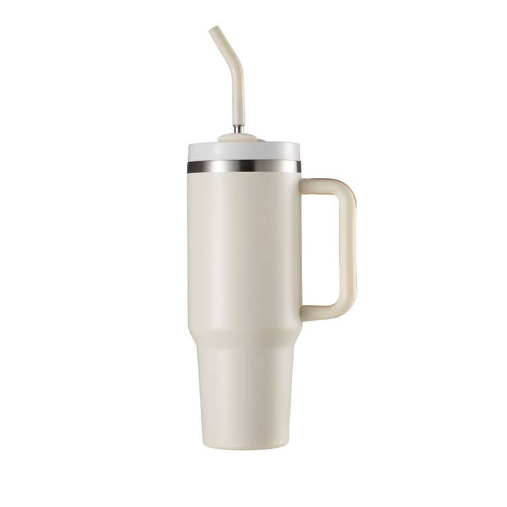 Kook - Wholesale Insulated Mug/Tumbler - Kook Stainless Steel Tumbler, with Straw and Handle, 40 oz
