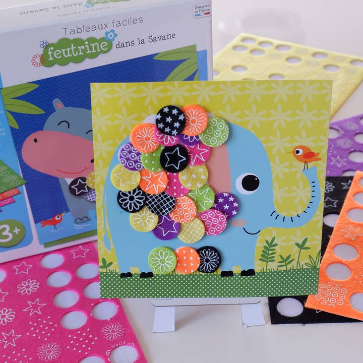 Créa Lign' - Vendita all'ingrosso Kit per lavoretti fai da te - Bambini - Feltro «Nella savana»5