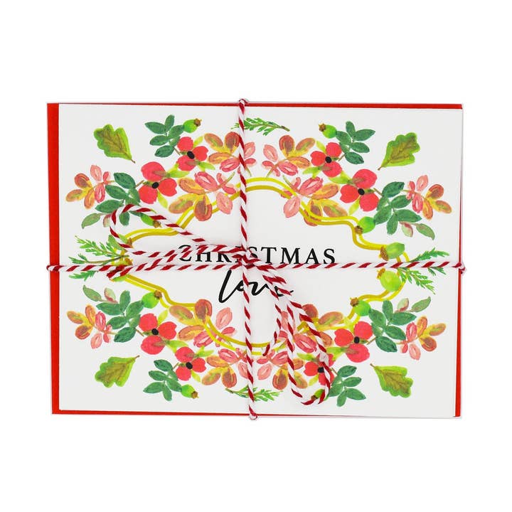 Christmas Love Greeting Card Set of 5 for wholesale by MJLee Studio