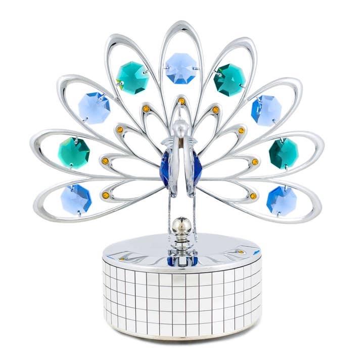 Boîte à musique Chrome Peacock Mirror pour la vente par Mascot International, Inc.