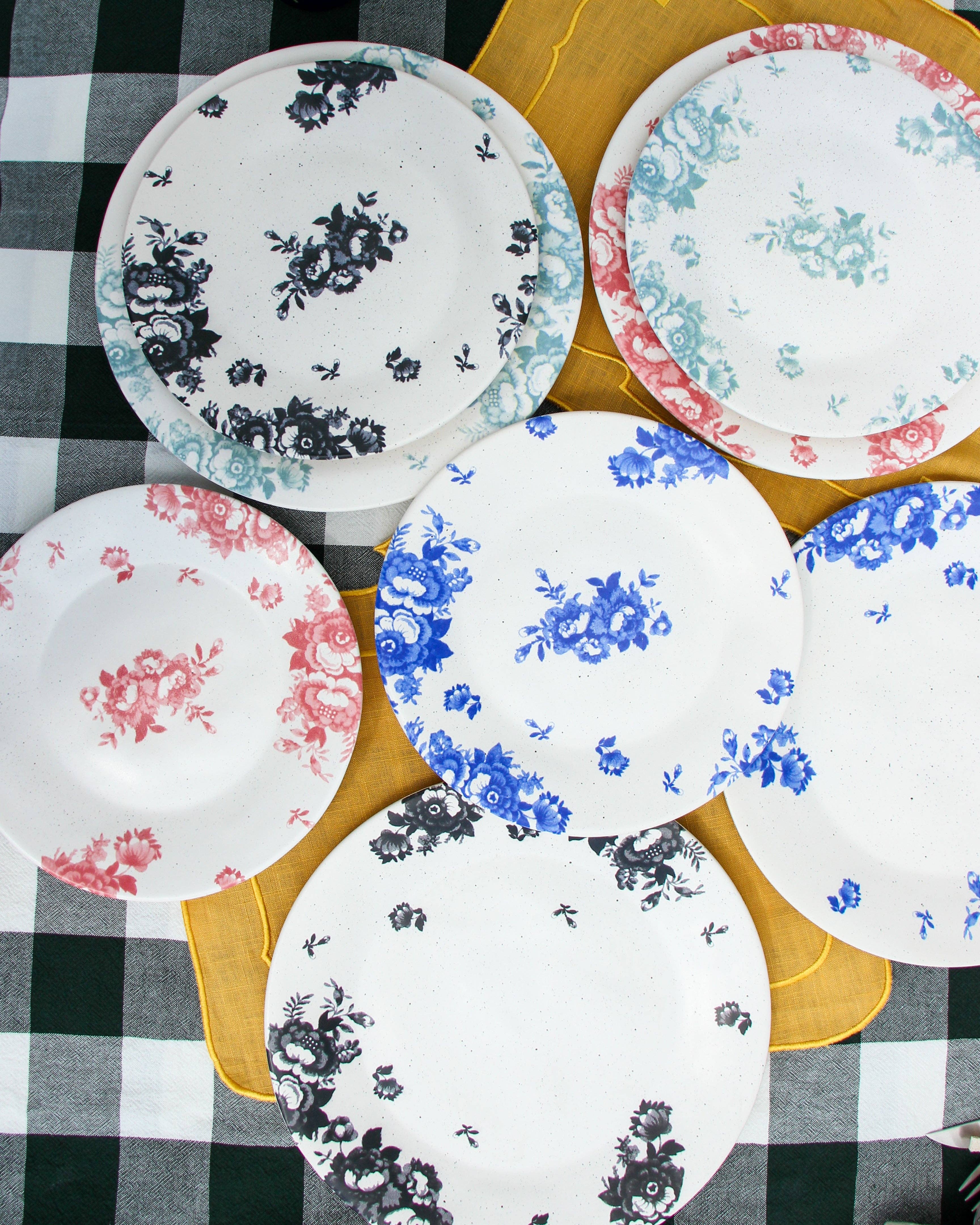 Pó de Barro - Vente Assiette - Assiette à dessert Vintage fleurs rose5