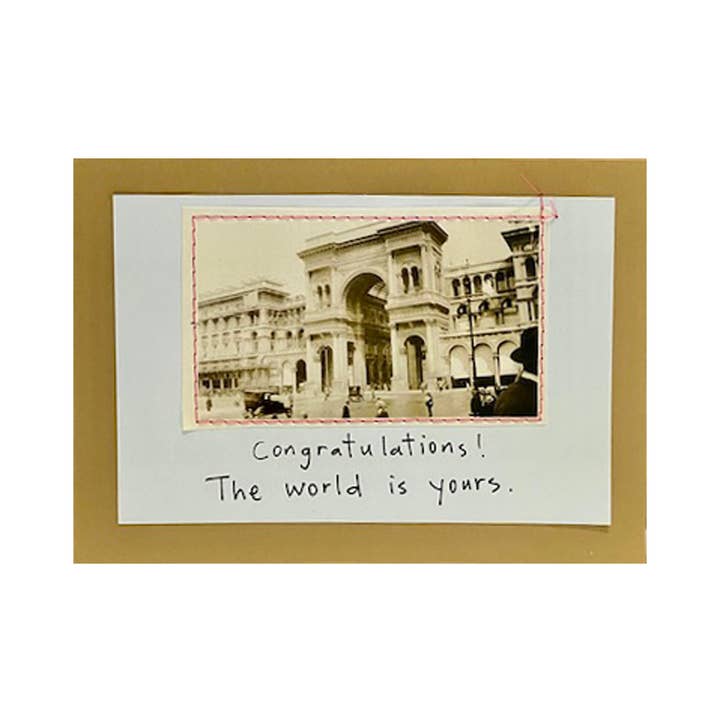 "Congratulations! The world is yours." for wholesale by Visual Treats