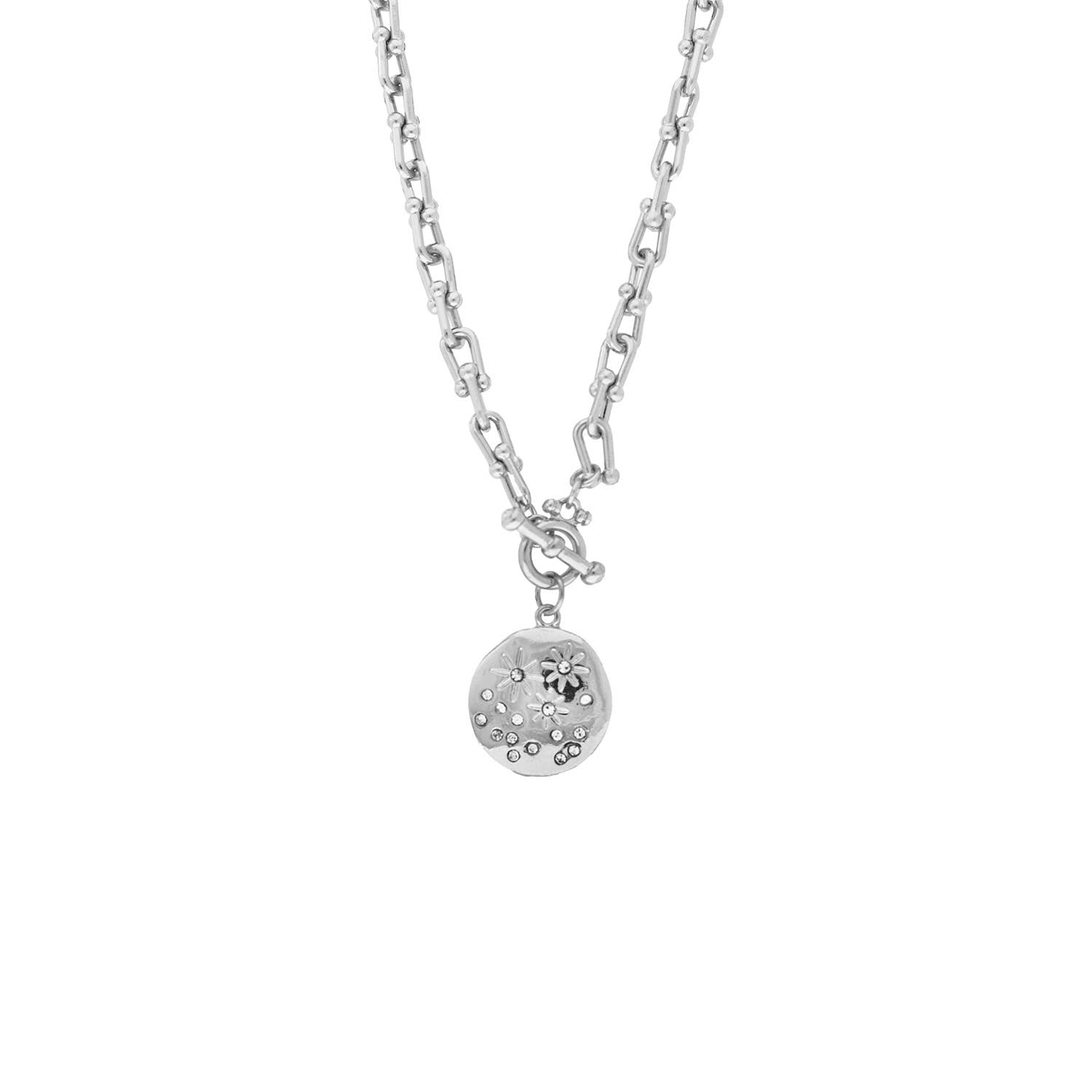 Marlyn Schiff - Wholesale Pendant/Charm Necklace - hardware toggle link necklace with pave burst pendant1