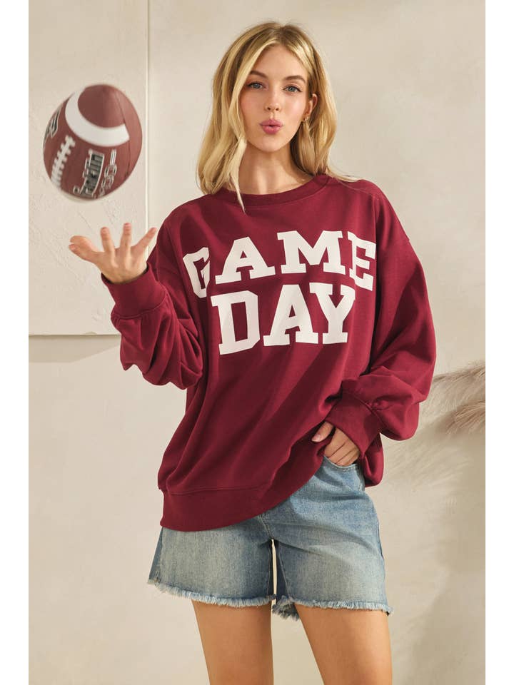 Sewn and Seen - Wholesale Graphic Sweatshirt - Women's - Bold Varsity Game Day Sweatshirt3