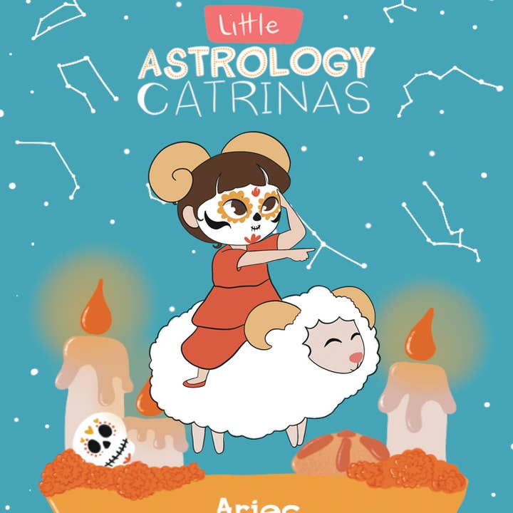 Gibbs Smith - Wholesale Lapel Pin/Button - Little Astrology Catrinas: Aries Enamel Pin - Lil' Libros