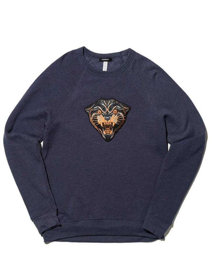 FELPA PANTHER MASCOT GIROCOLLO; NAVY HEATHER per la vendita all'ingrosso da parte di SOUNDOFF