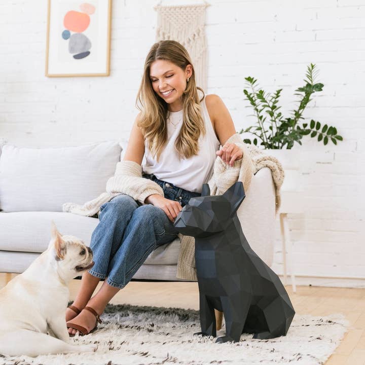 Abstract Home Art - Wholesale Decorative Tabletop Object - Max - French Bulldog - BK /Home Decor, Storage Bin, Trashcan4