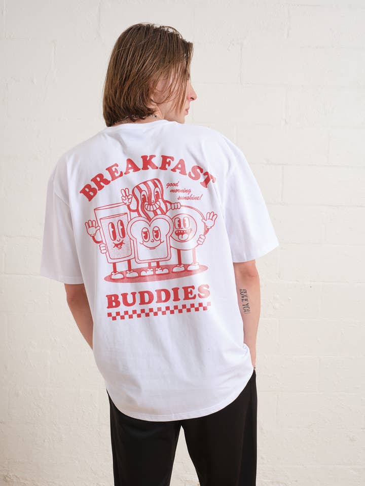 Breakfast Buddies T-shirt for engroshandel hos Threadheads