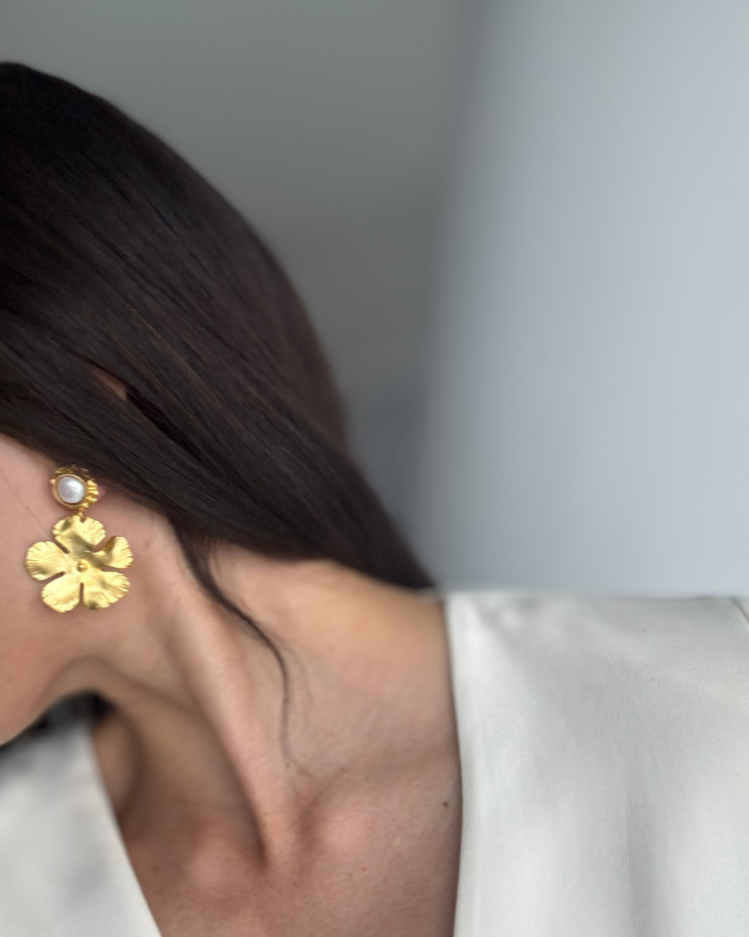 WILYMI Jewelry Co - Vendita all'ingrosso Orecchini pendenti - Orecchini con Perle d'Acqua Dolce in Piena Fioritura 8mm | Riempito in Oro 24k5