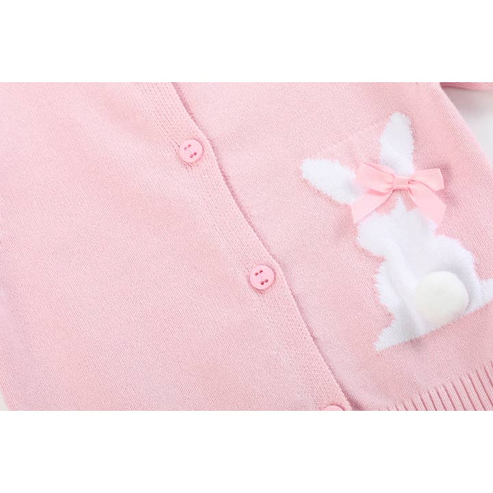 Lil Cactus - Wholesale Cardigan - Kids - Pink Knit Easter Bunny Cardigan