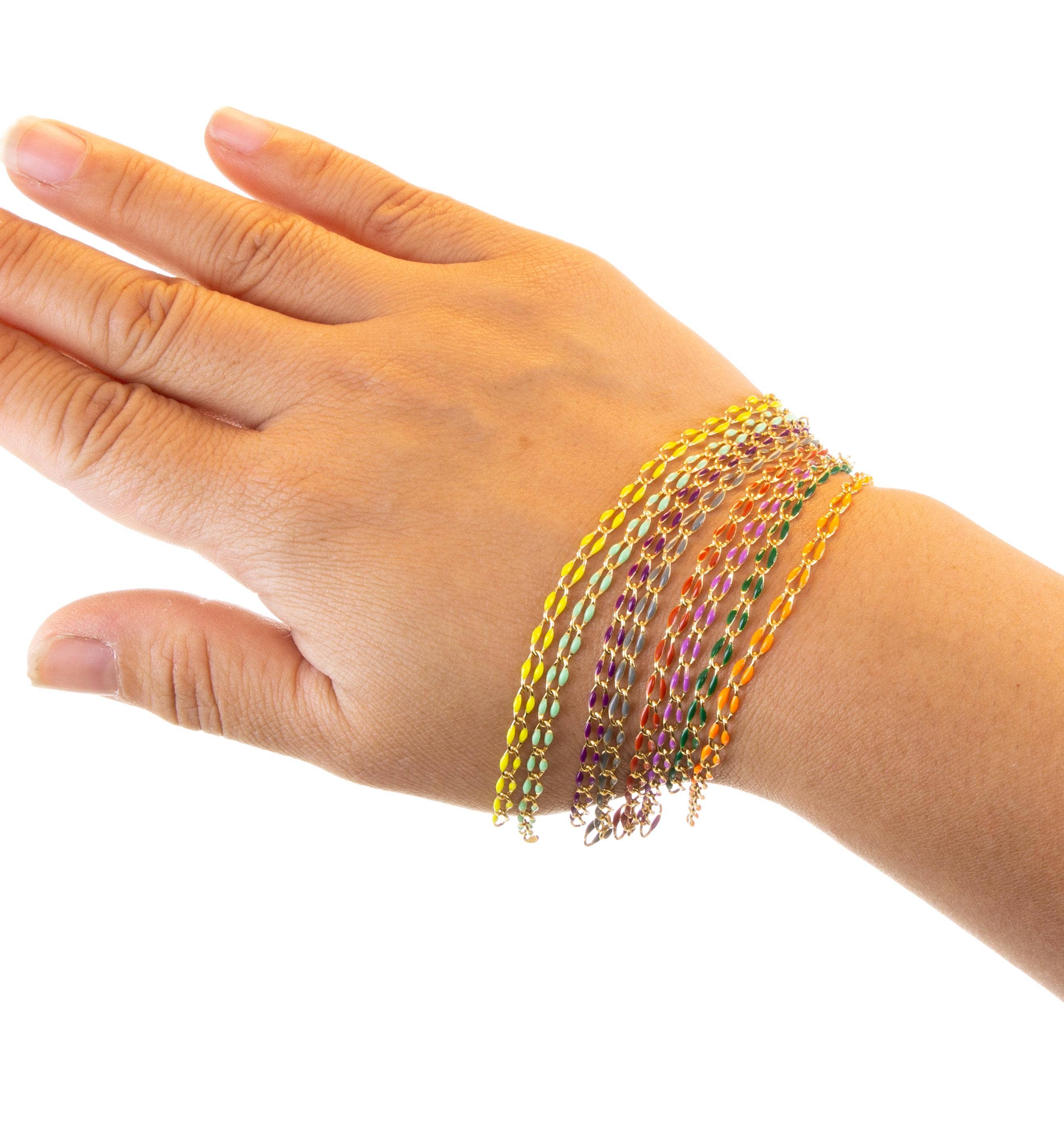 Jewel Pledge - Wholesale Craft Supplies - Gold Enamel Oval Link Chain for Jewelry Making CHG1037-011