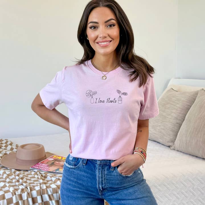 I Love Plants Grafisk T-shirt, Unisex Bella + lærred for engroshandel hos Snow Cactus Station