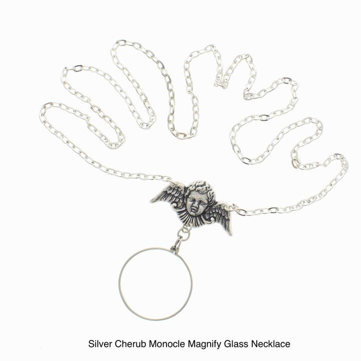 HHH Designs - Wholesale Pendant/Charm Necklace - Victorian Style Monocle Magnify Glass Necklaces, each